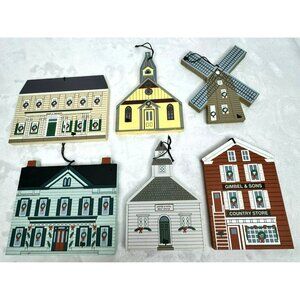 Cats Meow Village Limited Edition Ornaments - Christmas 1996 - complete set of 6